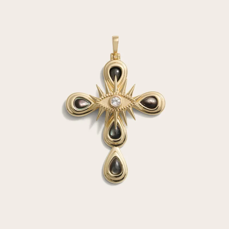 Statement Third Eye Cross Pendant sold by Awe Inspired