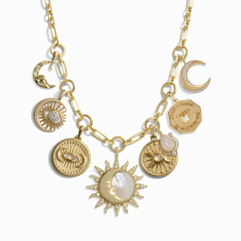Moon Phase Statement Charm Necklace sold by Awe Inspired