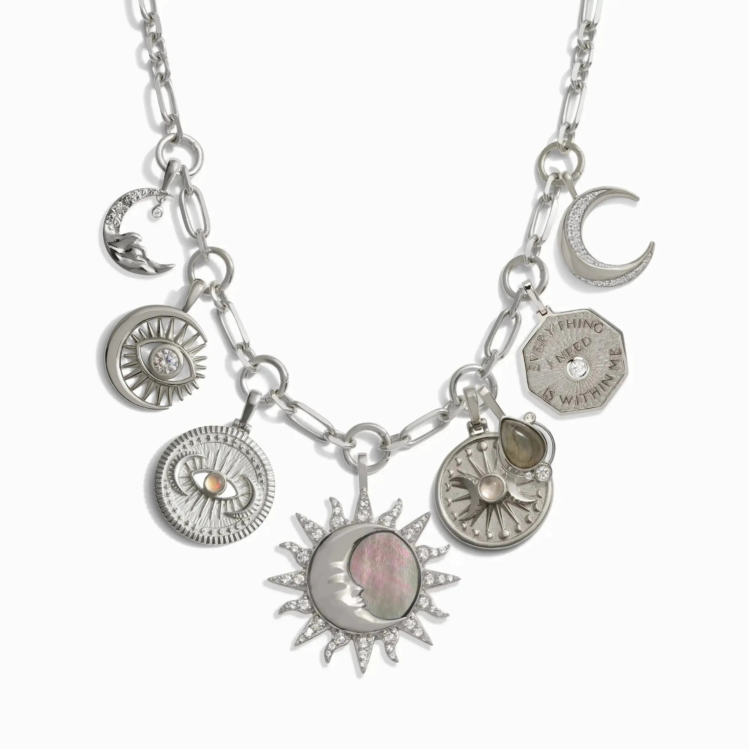Moon Phase Statement Charm Necklace sold by Awe Inspired product image thumbnail 3