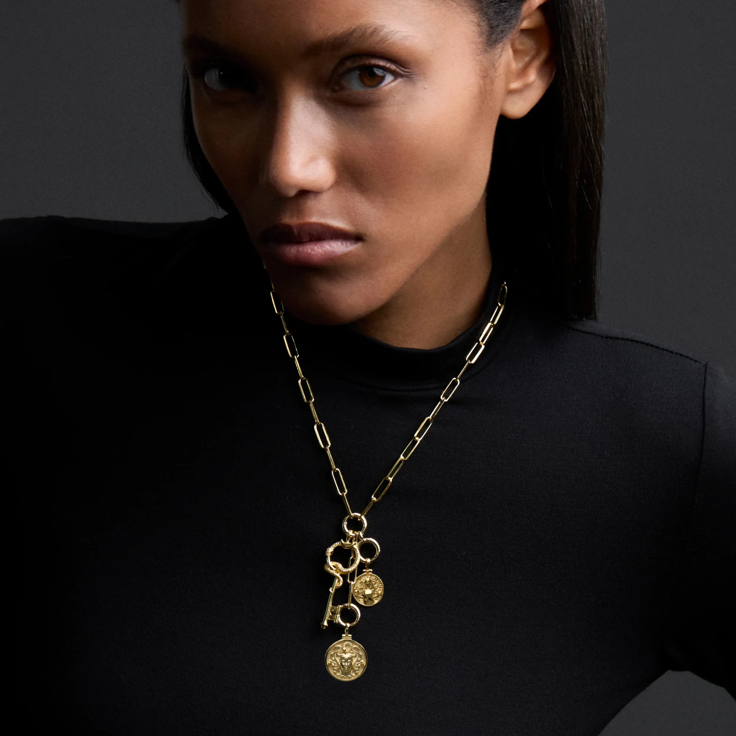 Snake in the Garden Charm Lariat Necklace sold by Awe Inspired product image thumbnail 2