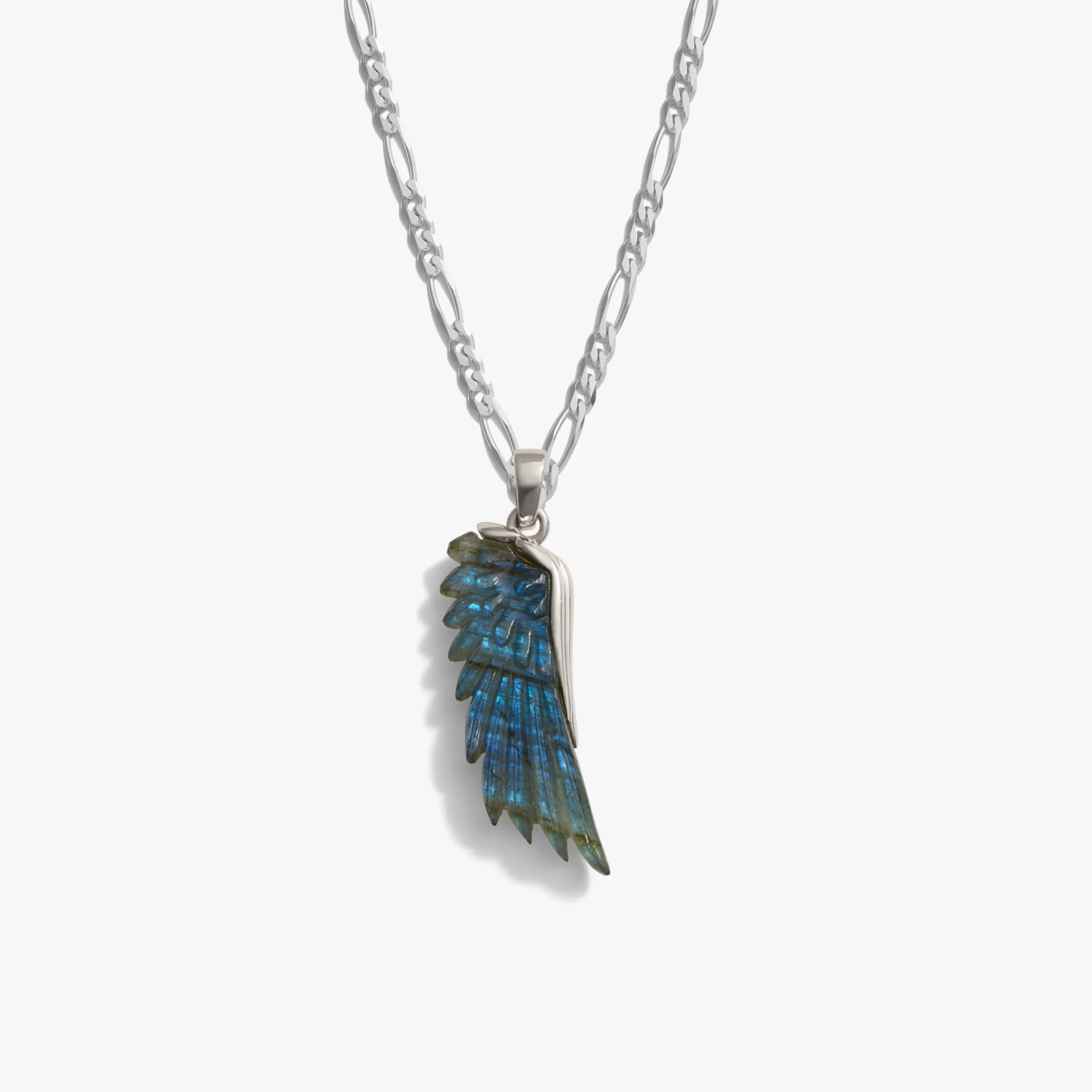 Carved Gemstone Wing Figaro Necklace sold by Awe Inspired product image thumbnail 3
