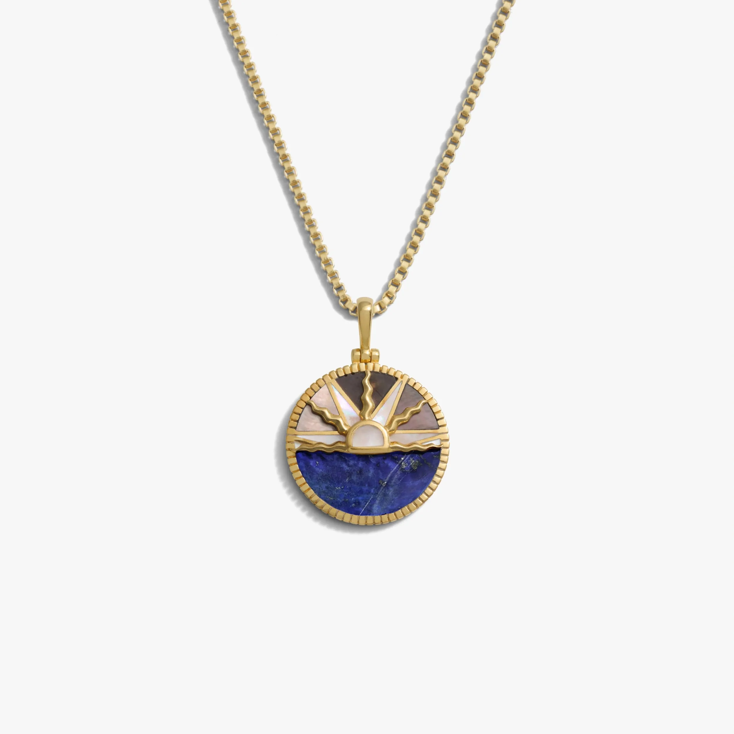 Gemstone Inlay Sunrise Necklace sold by Awe Inspired product image thumbnail 3