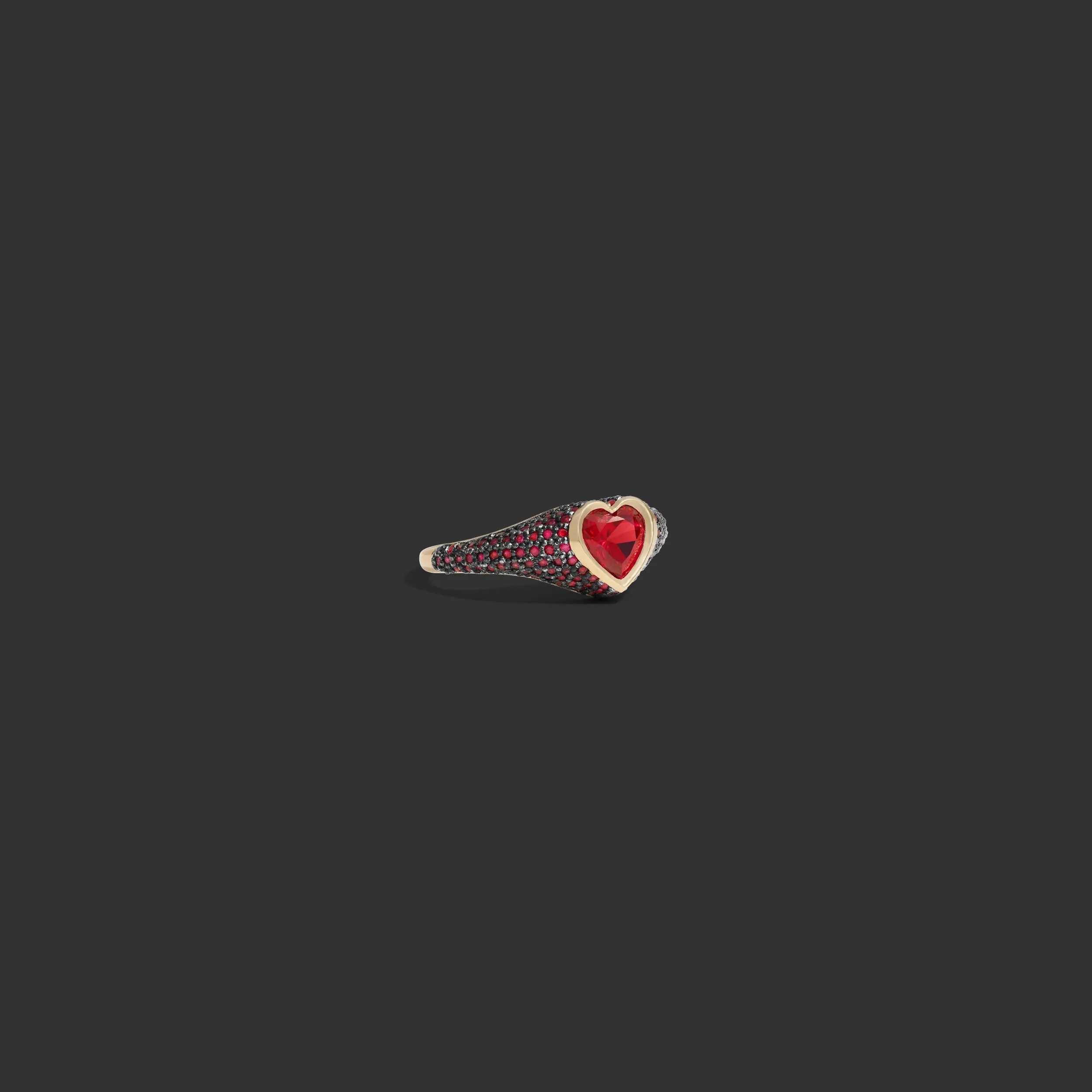 Pavé Heart Gemstone Ring sold by Awe Inspired