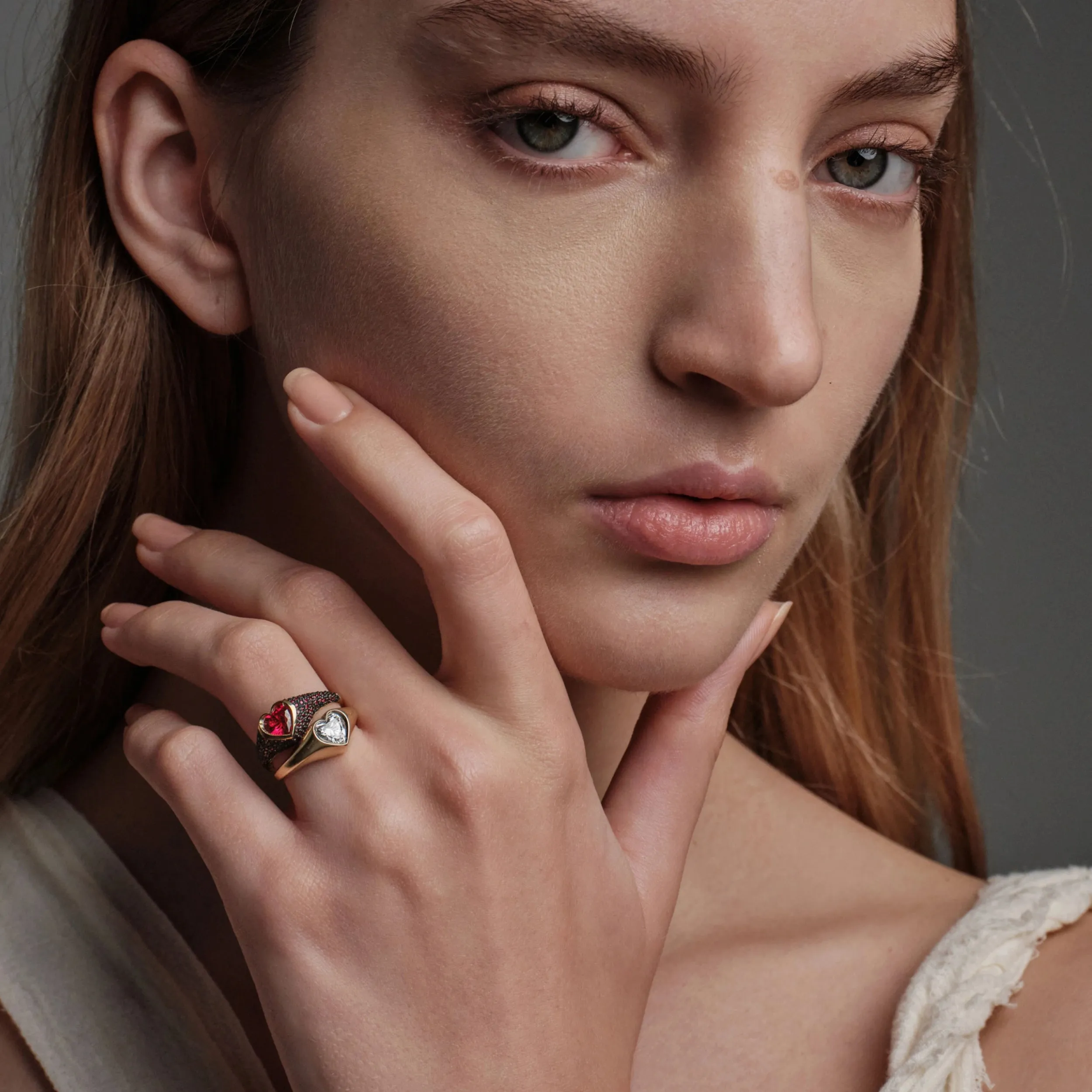 Pavé Heart Gemstone Ring sold by Awe Inspired product image thumbnail 2