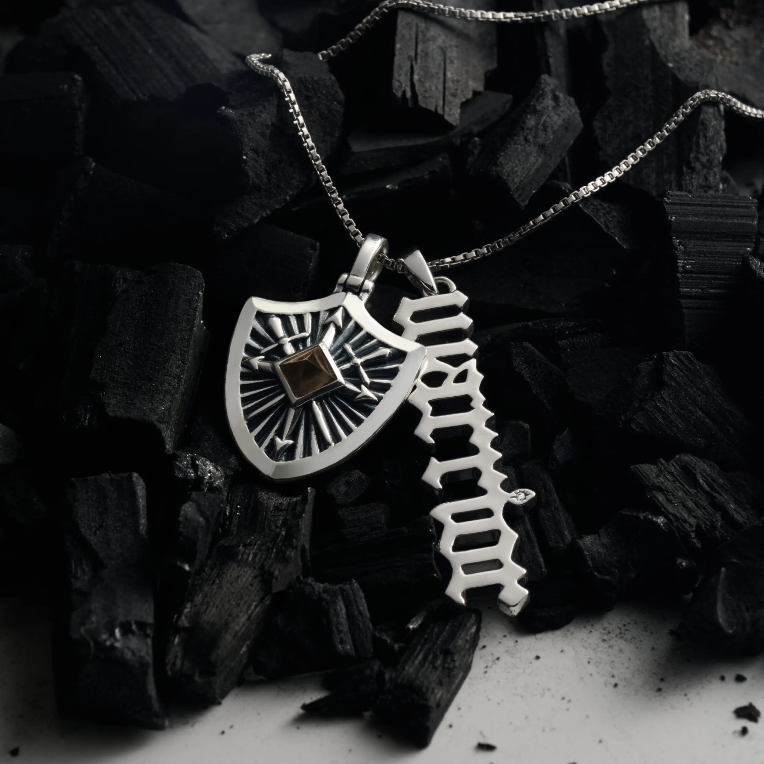 Gemstone Shield Pendant sold by Awe Inspired product image thumbnail 3