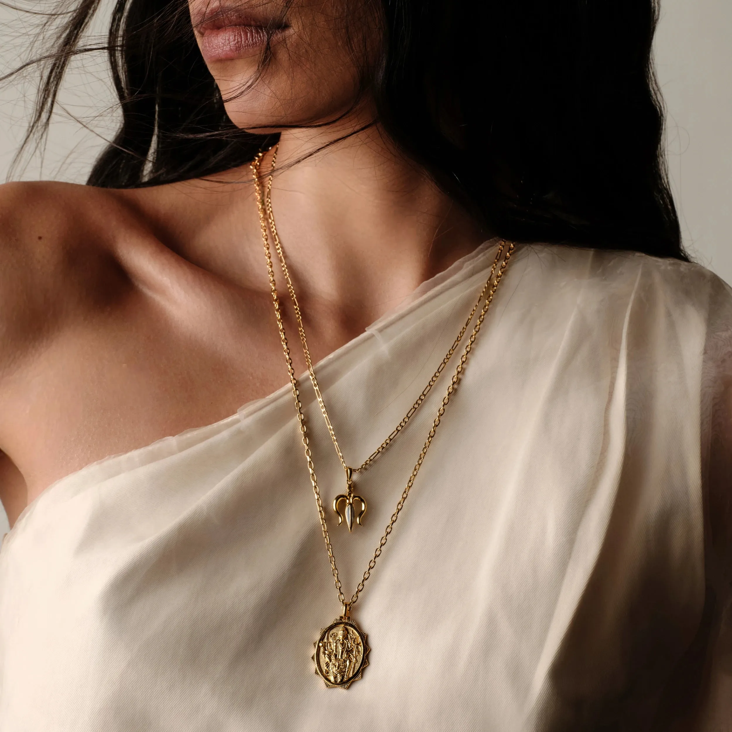 Mother of Pearl Trident Necklace sold by Awe Inspired product image thumbnail 2