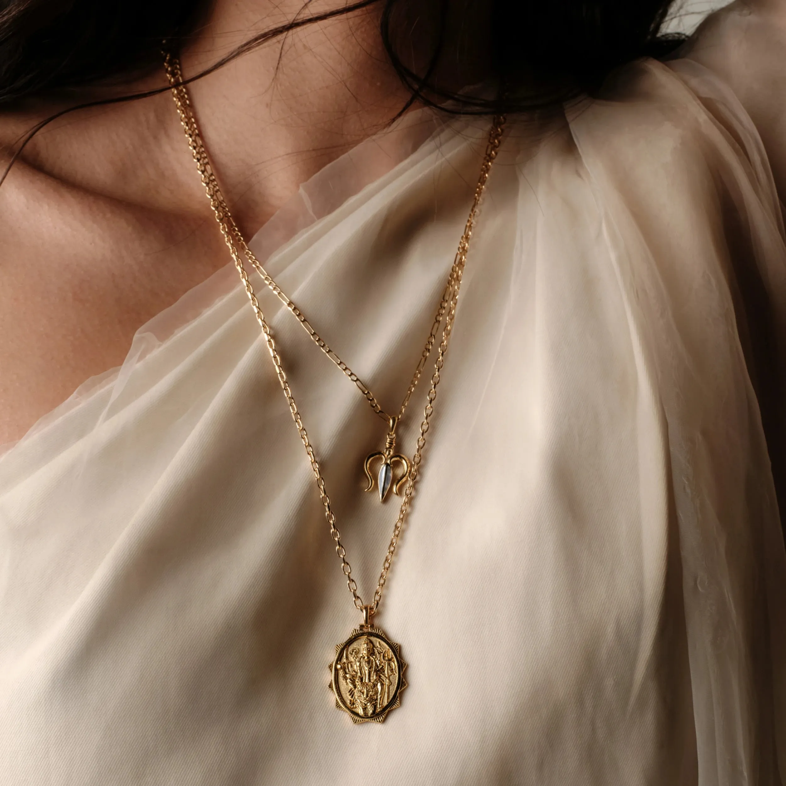 Mother of Pearl Trident Necklace sold by Awe Inspired product image thumbnail 3