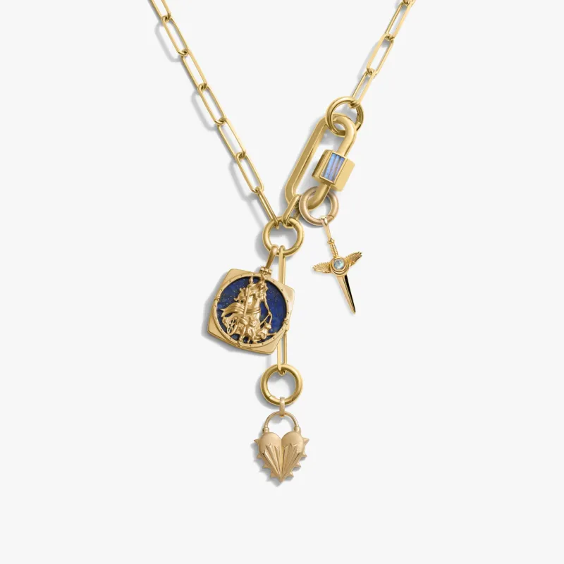 Warrior's Heart Charm Lariat made by Awe Inspired