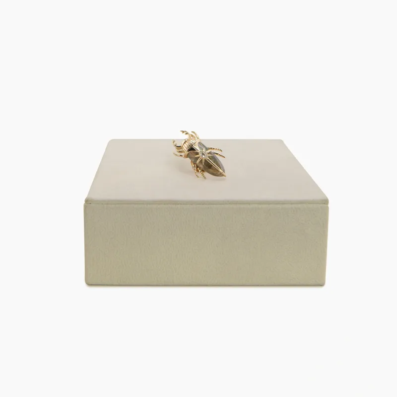 Archive Labradorite Beatle Brooch made by Awe Inspired