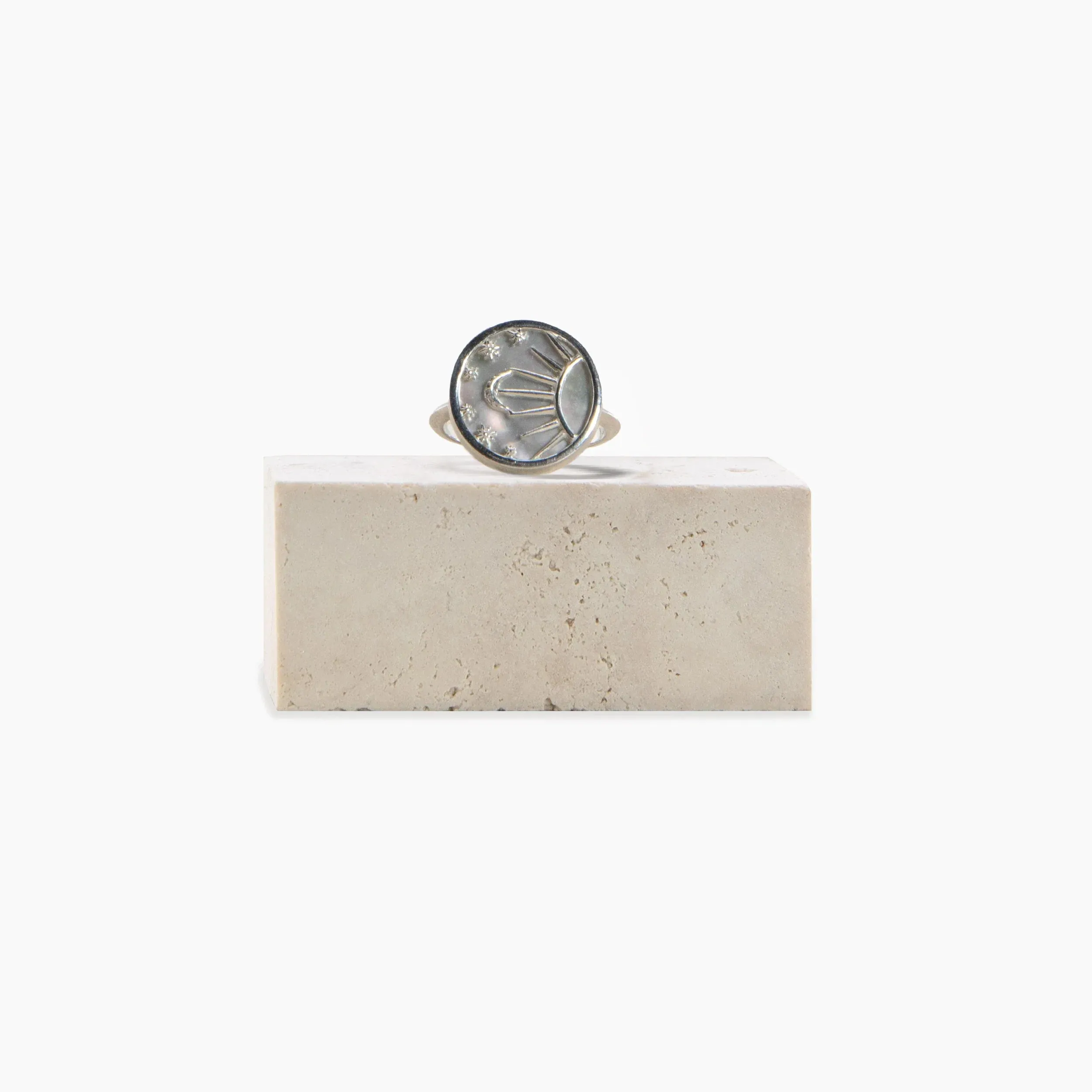 Archive Gemstone Crecent Moon Ring sold by Awe Inspired