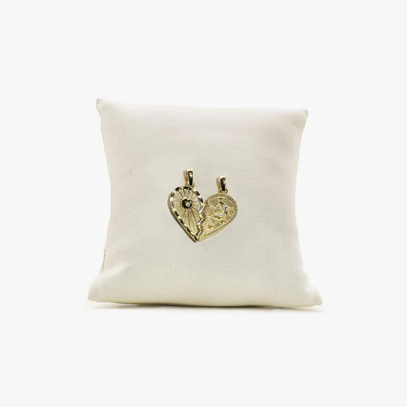 Archive Sun & Moon Split Heart Pendants made by Awe Inspired