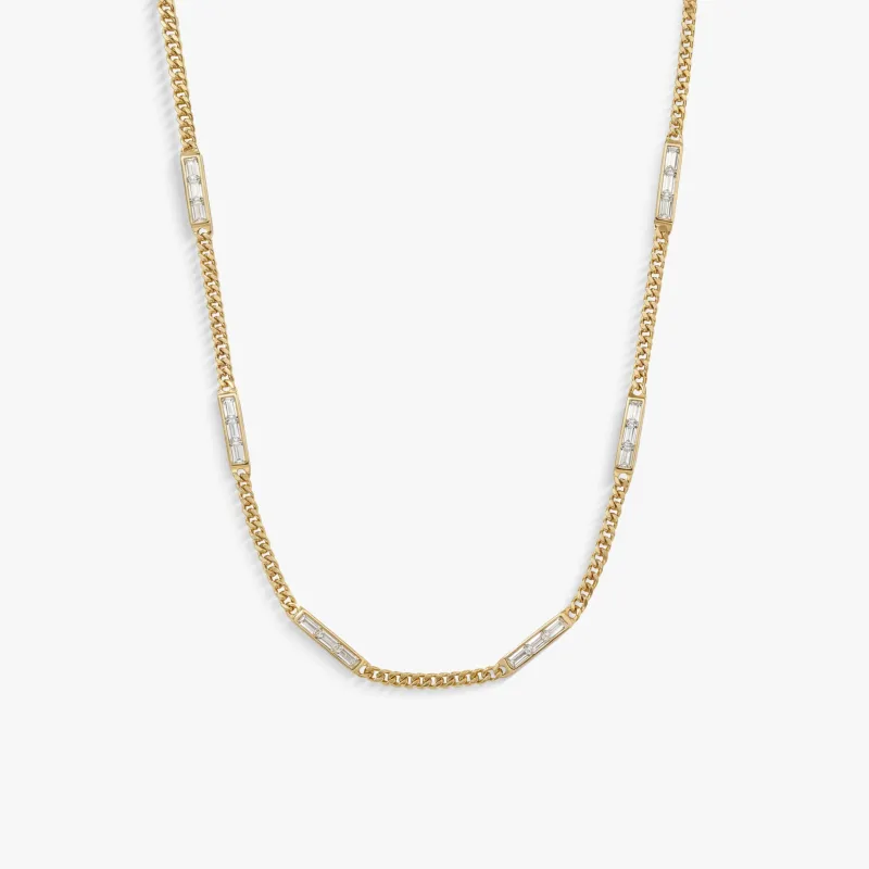 Sapphire Baguette Necklace made by Awe Inspired