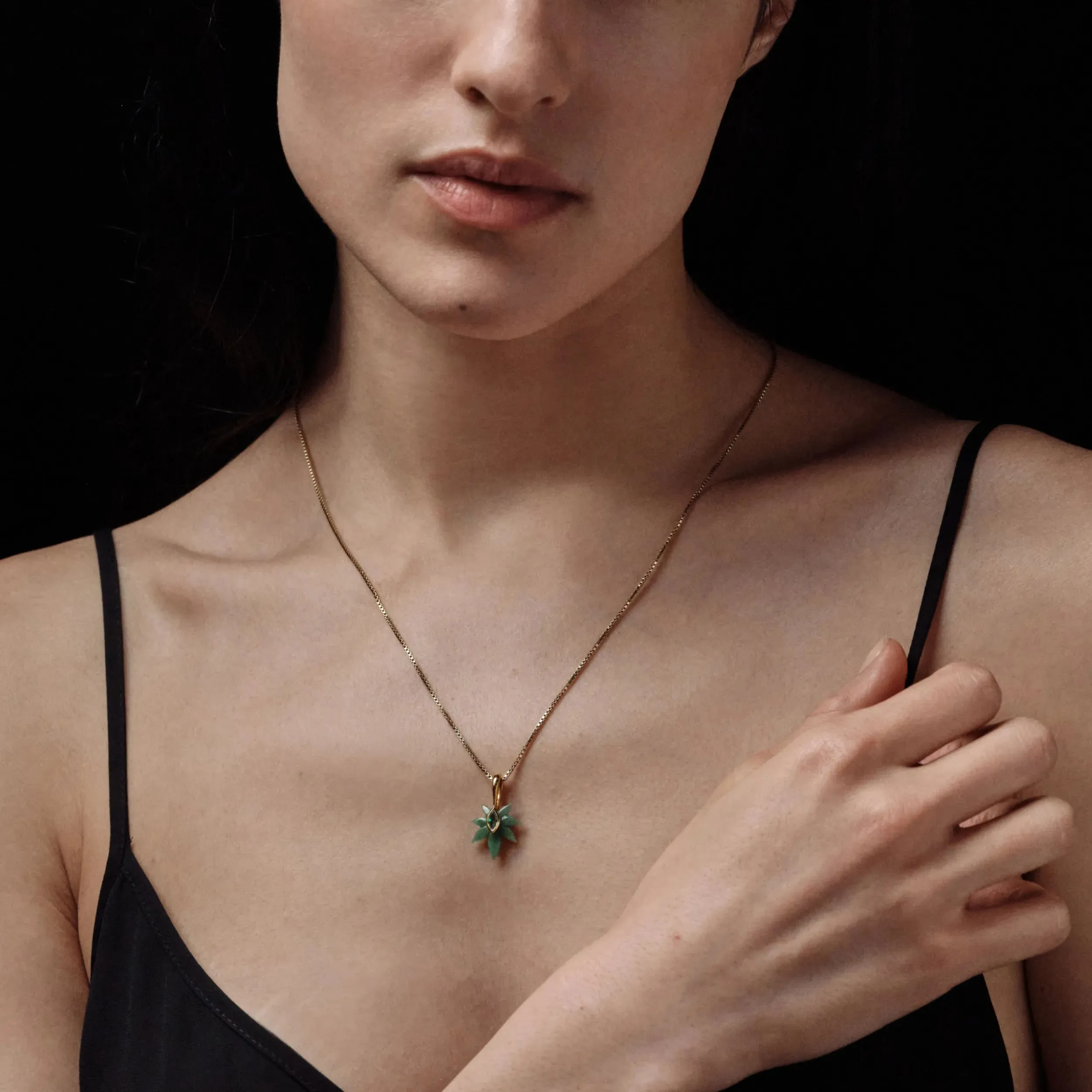 Jade & Emerald Plant Wisdom Necklace sold by Awe Inspired product image thumbnail 2