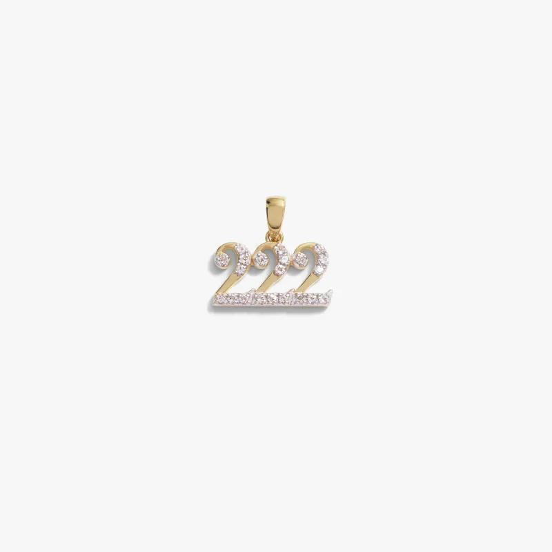 222 Sapphire Angel Number Charm made by Awe Inspired