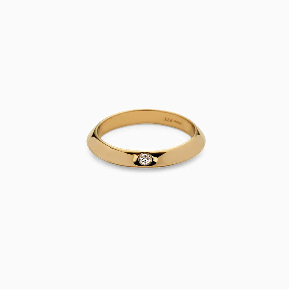 Diamond Wide Flat Ring sold by Awe Inspired