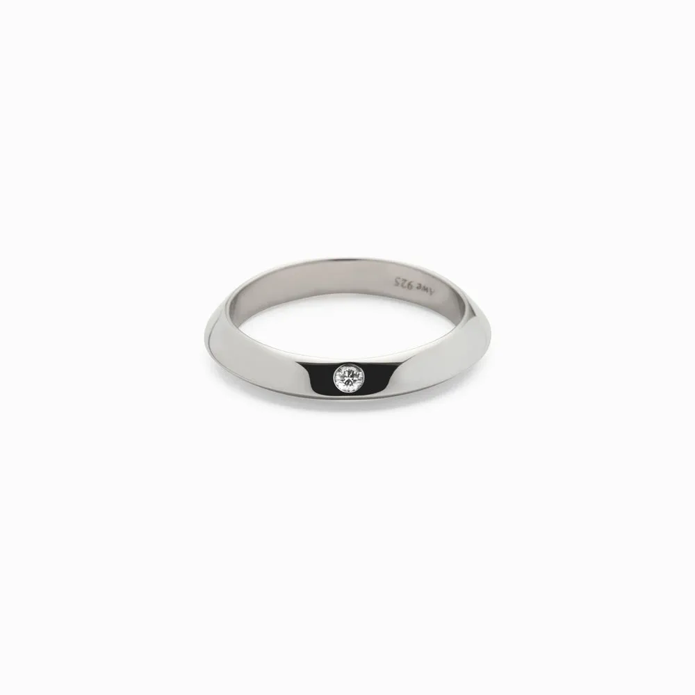 Diamond Wide Flat Ring sold by Awe Inspired product image thumbnail 3