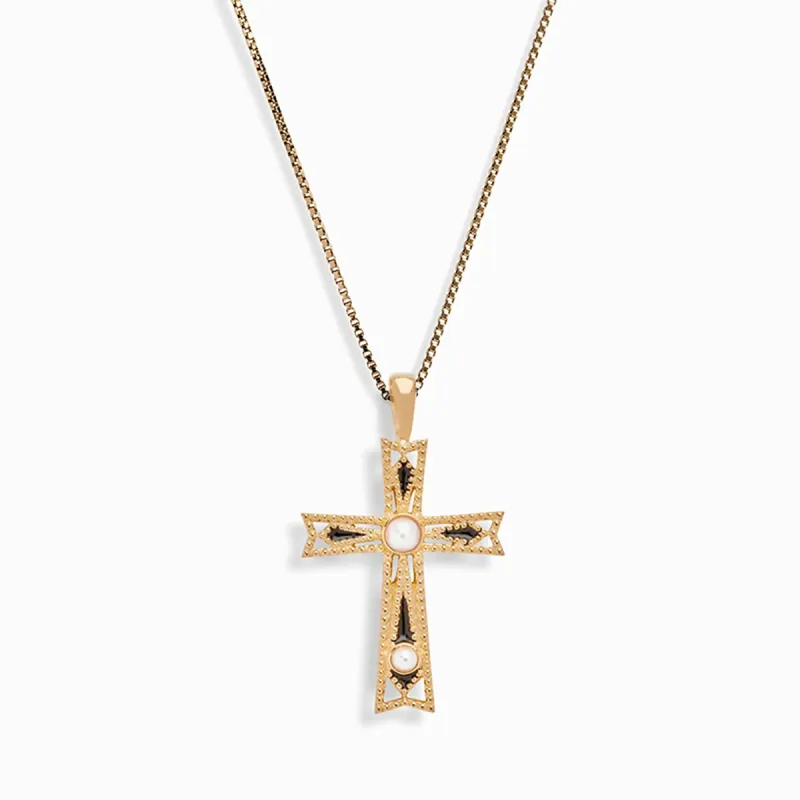 Enamel Cross Necklace sold by Awe Inspired