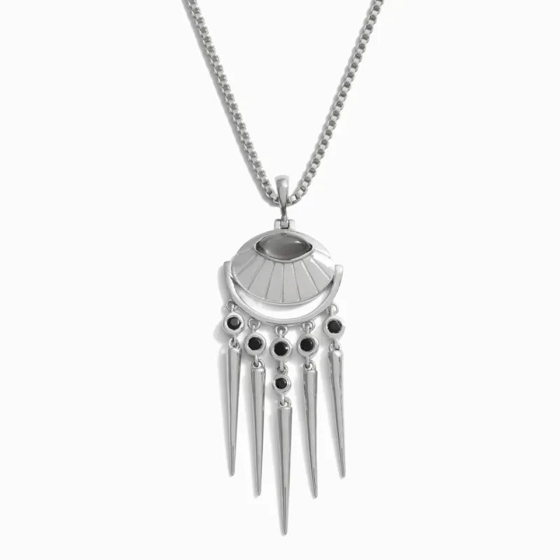 Grey Moonstone Wind Chime Necklace sold by Awe Inspired