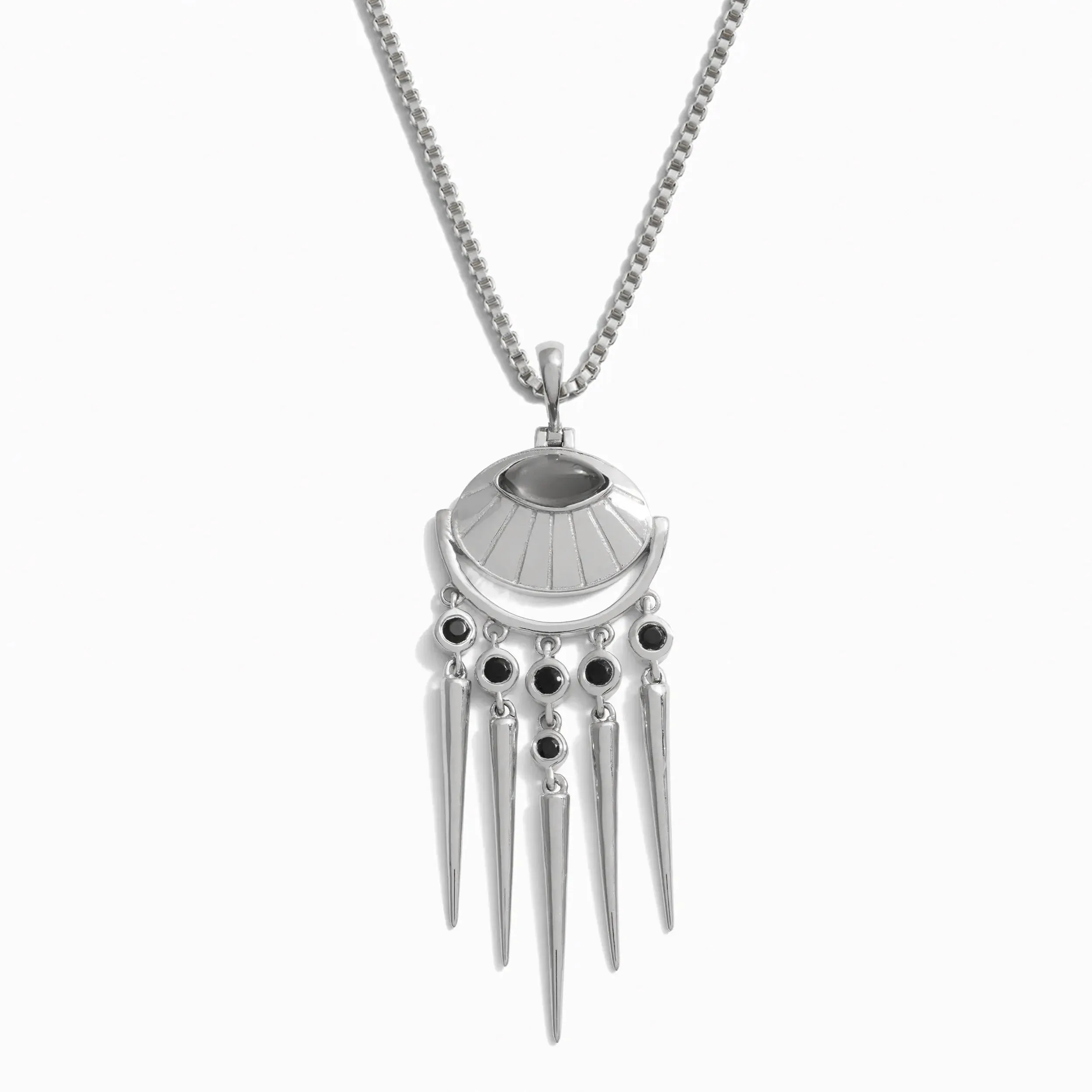 Grey Moonstone Wind Chime Necklace sold by Awe Inspired