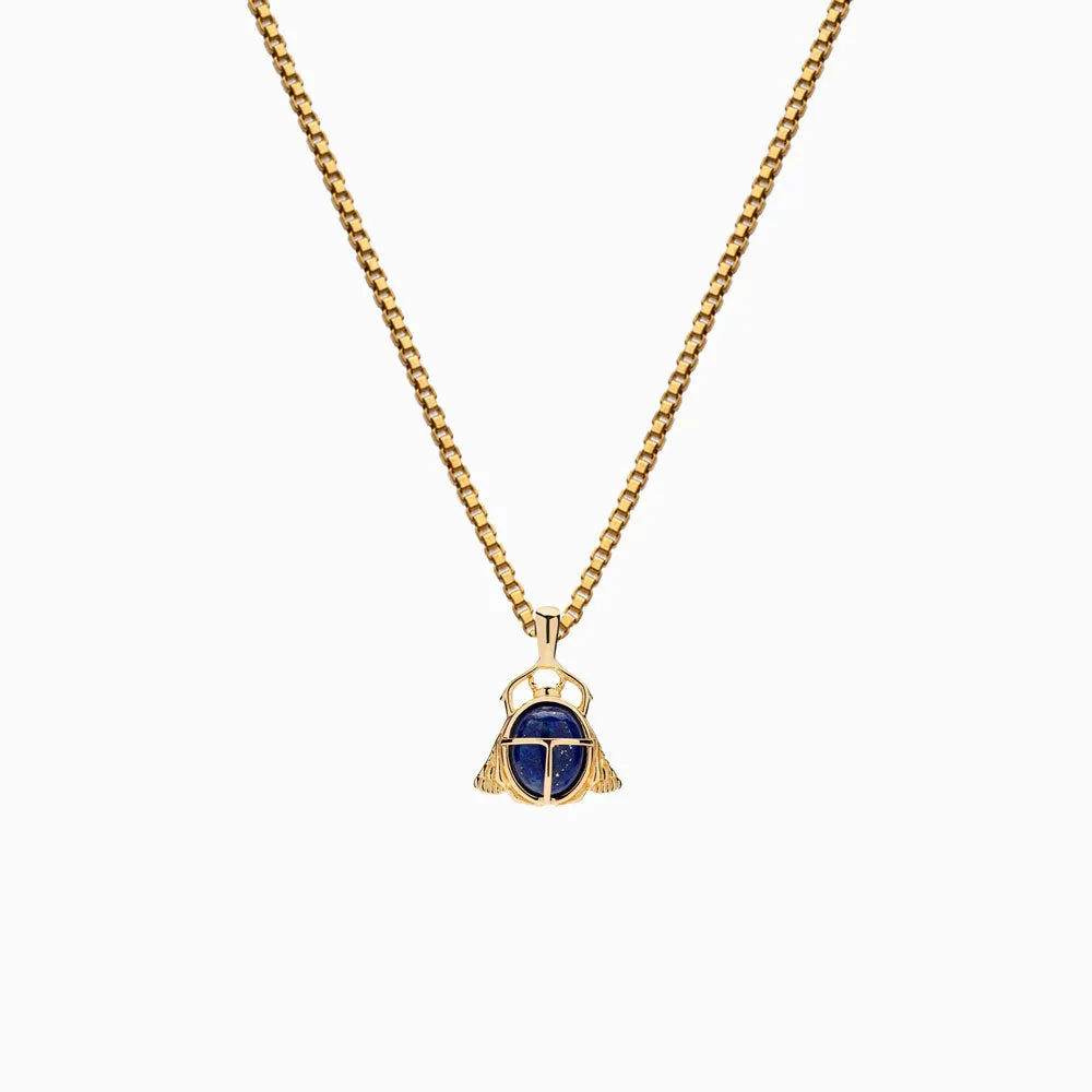 Lapis Lazuli Scarab Necklace sold by Awe Inspired