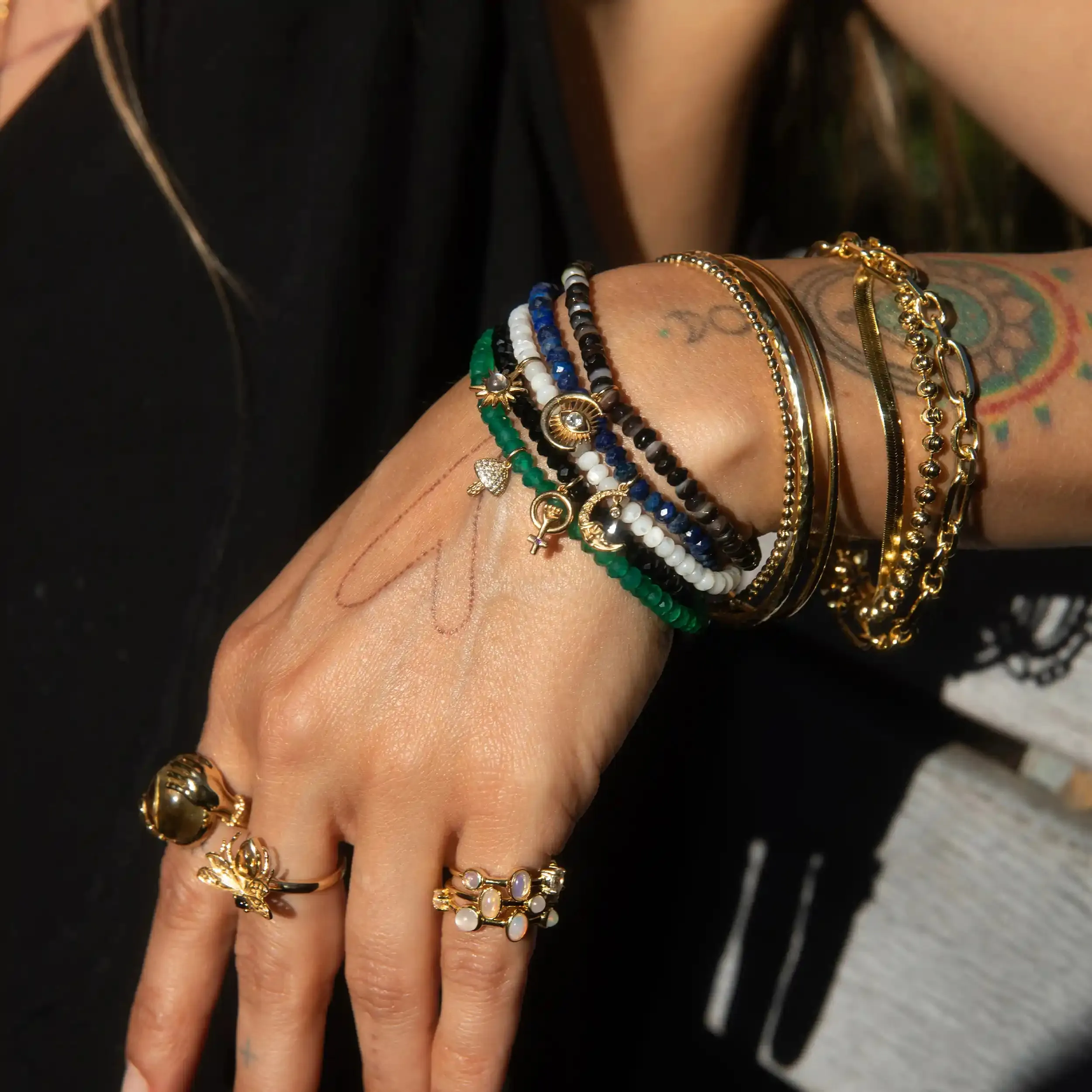 Woman Power Onyx Beaded Bracelet sold by Awe Inspired product image thumbnail 3