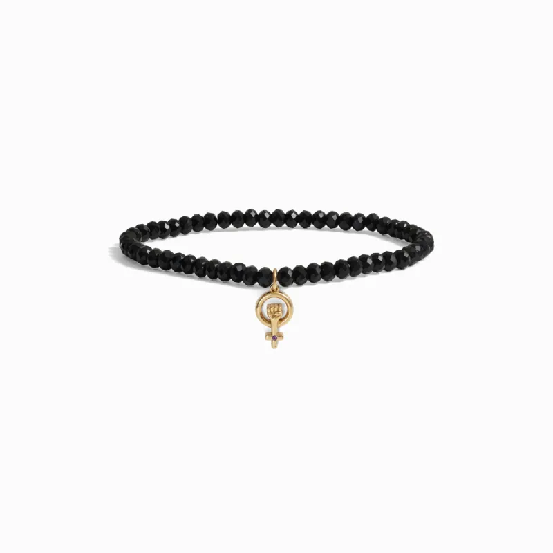 Woman Power Onyx Beaded Bracelet sold by Awe Inspired