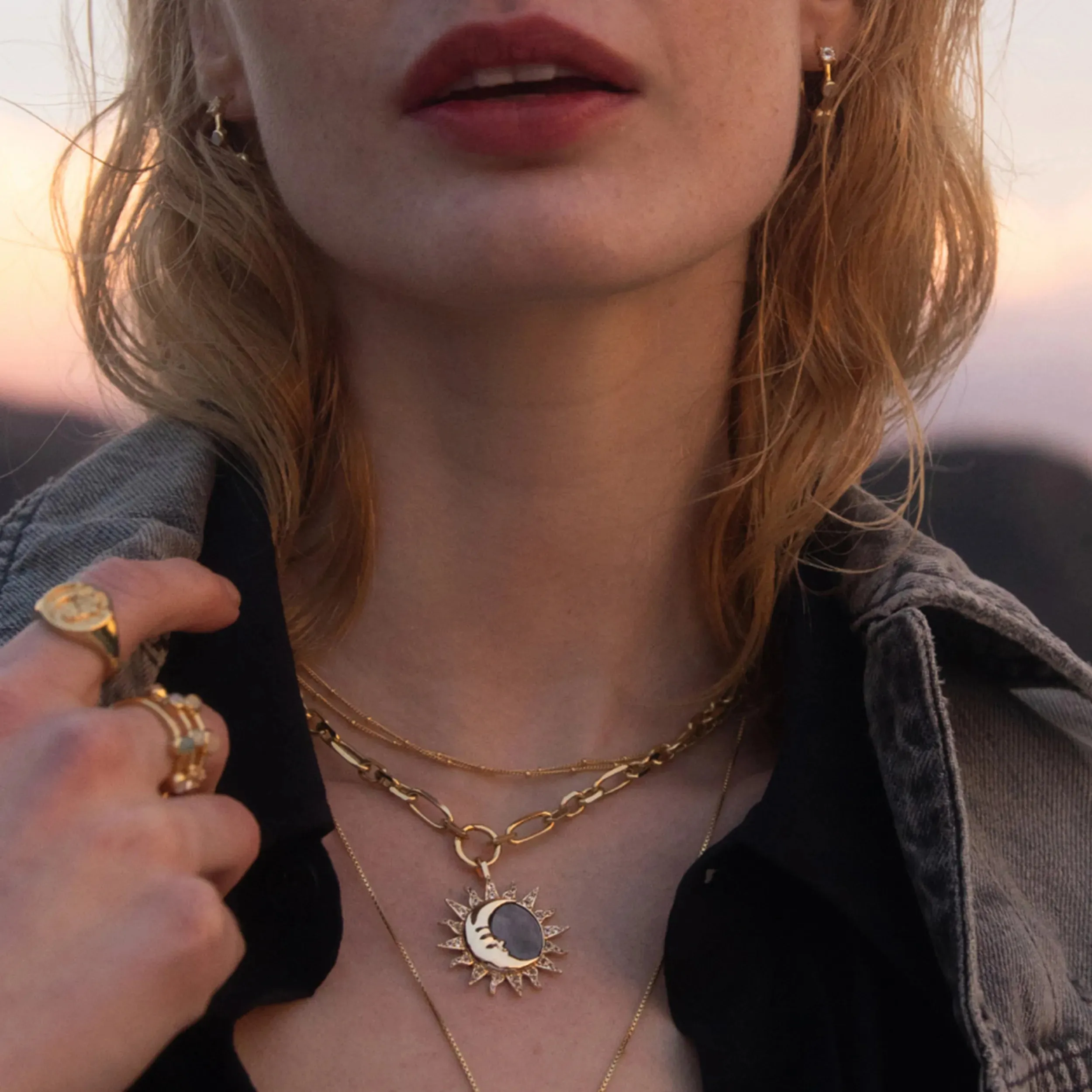 Double Wrap Saturn Necklace sold by Awe Inspired product image thumbnail 3