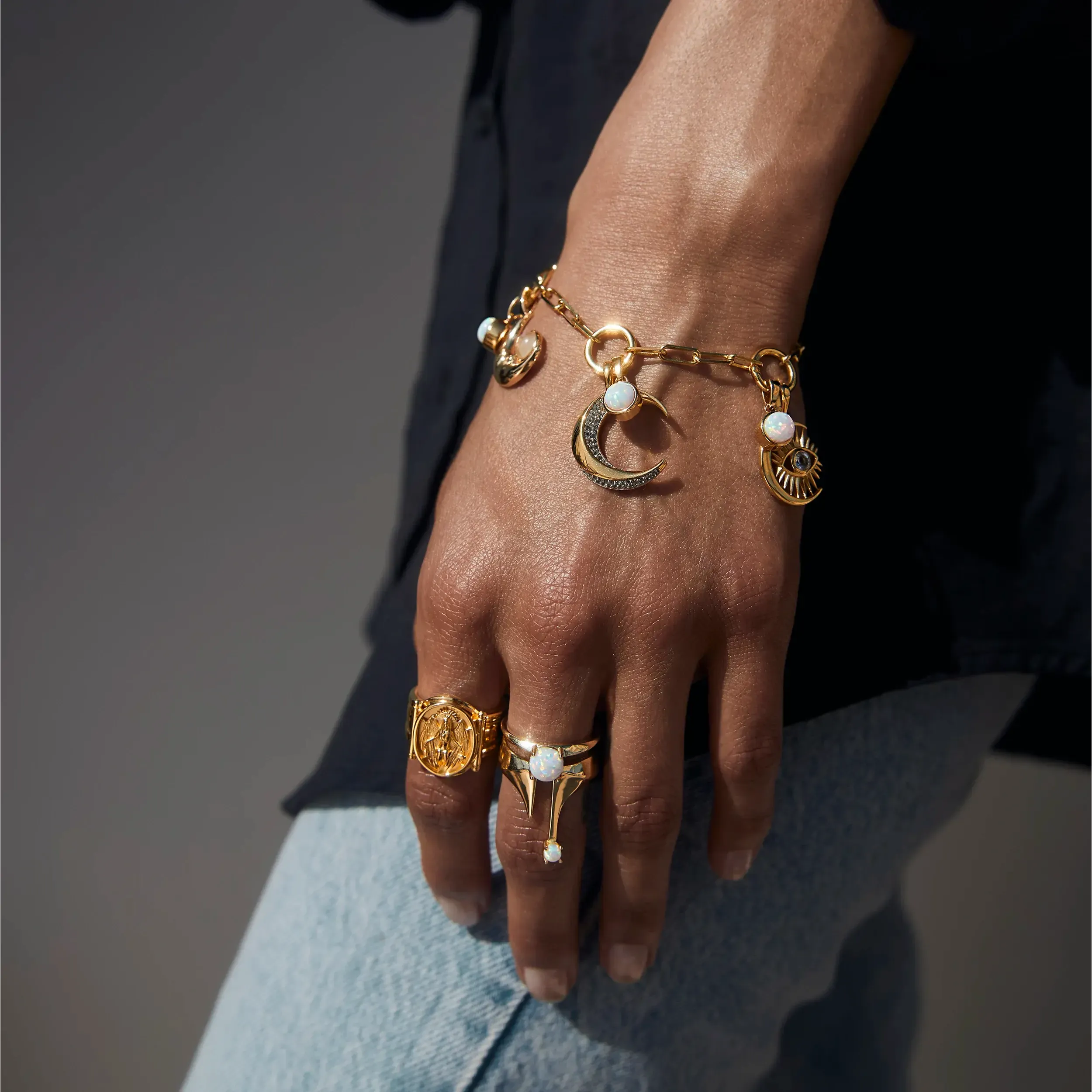 Triple Moon Charm Bracelet sold by Awe Inspired product image thumbnail 2