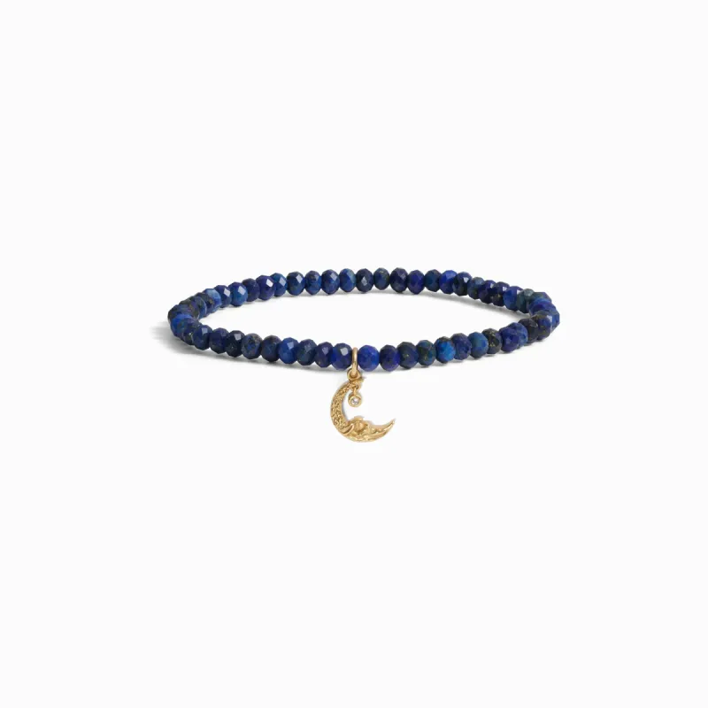 Moon Wave Lapis Beaded Bracelet sold by Awe Inspired