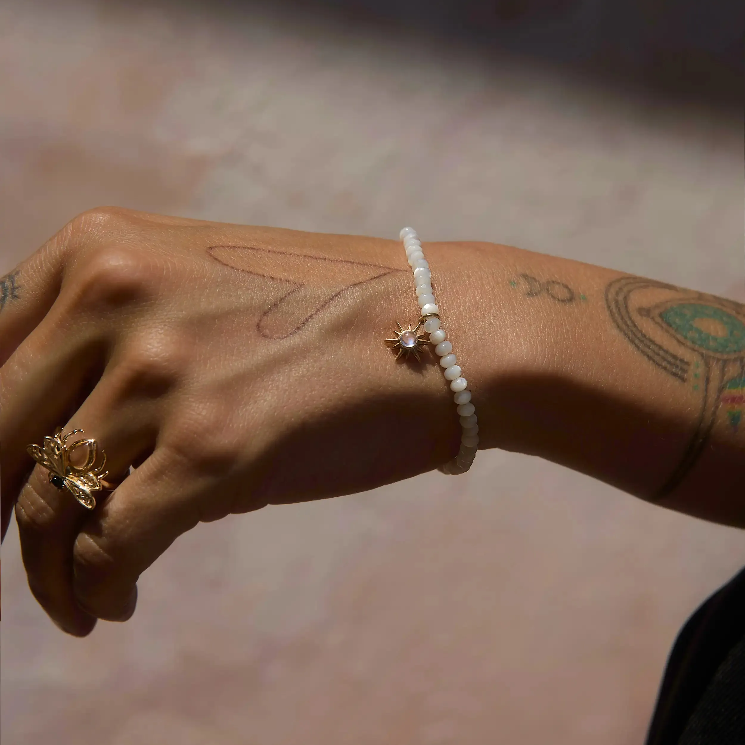 Opal Sun Mother of Pearl Beaded Bracelet sold by Awe Inspired product image thumbnail 2