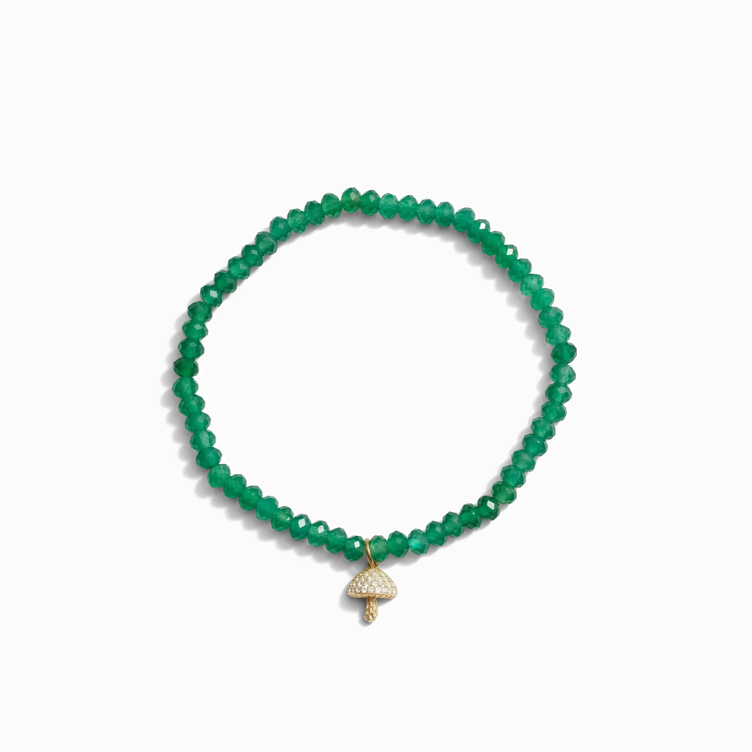 Mushroom Green Onyx Beaded Bracelet sold by Awe Inspired product image thumbnail 5