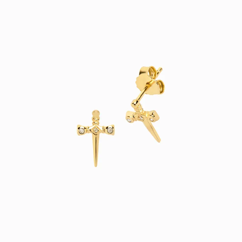 Diamond Sword Stud Earring sold by Awe Inspired