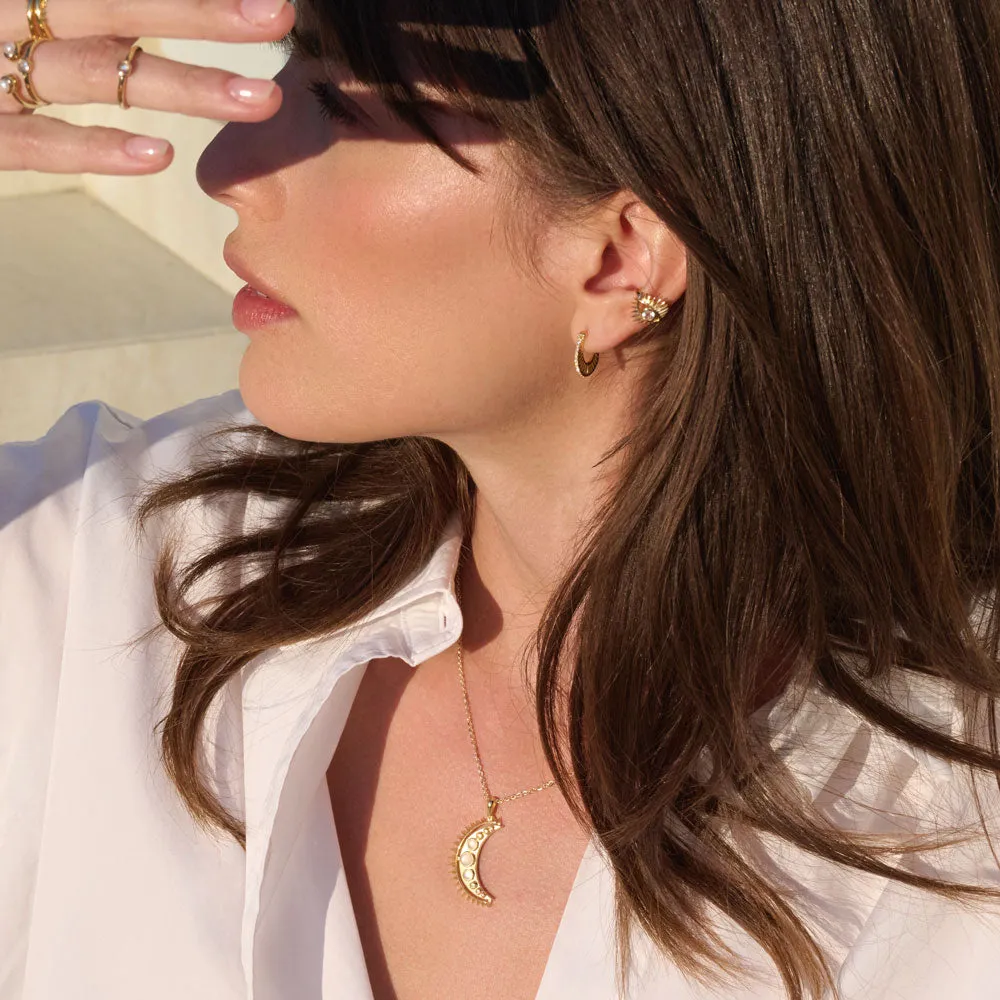 Moonstone Crescent Necklace sold by Awe Inspired product image thumbnail 2