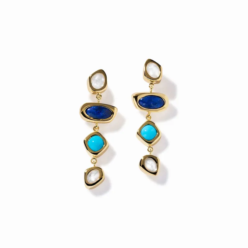 Lapis Moonstone Turquoise Earrings sold by Awe Inspired