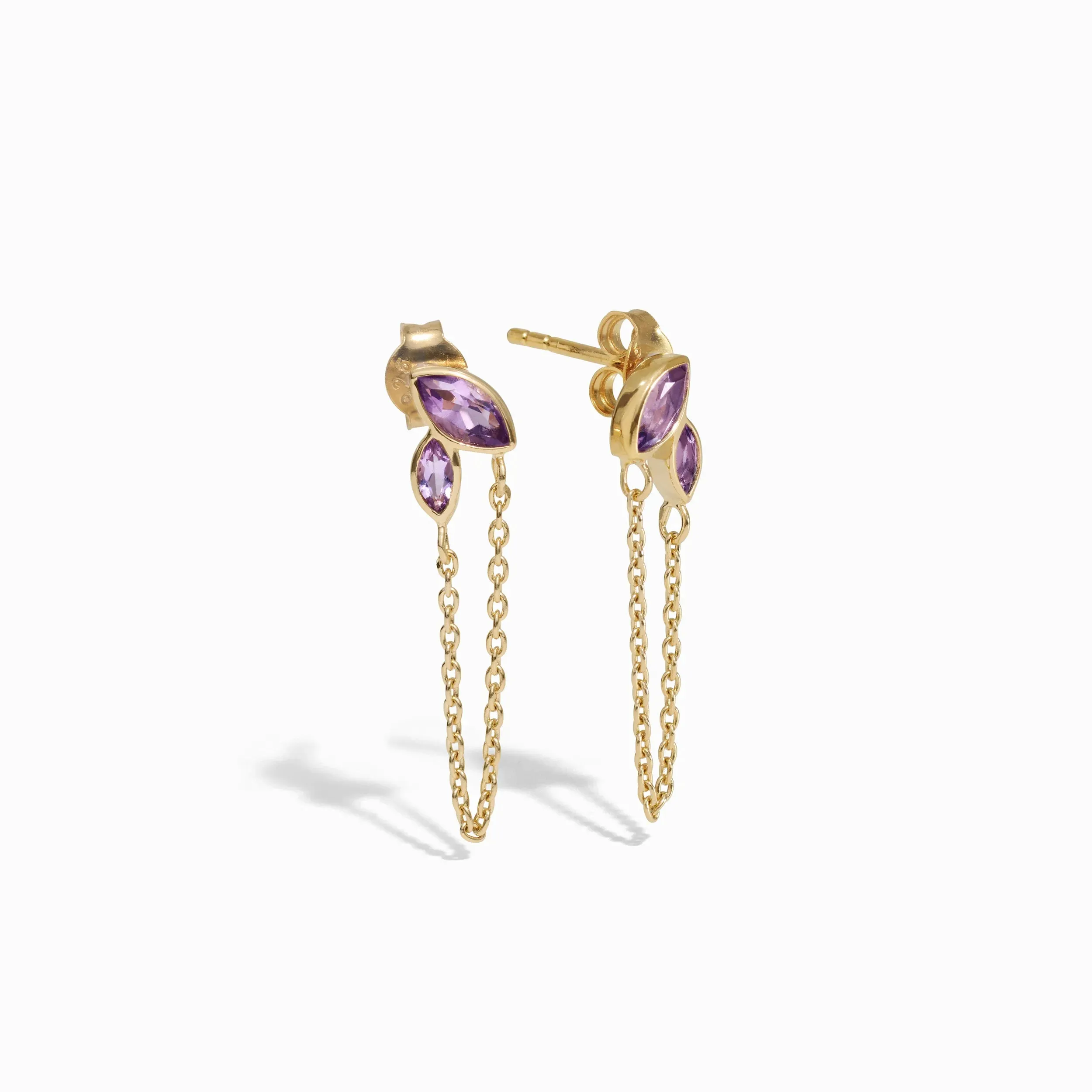 Double Marquise Amethyst Earrings sold by Awe Inspired