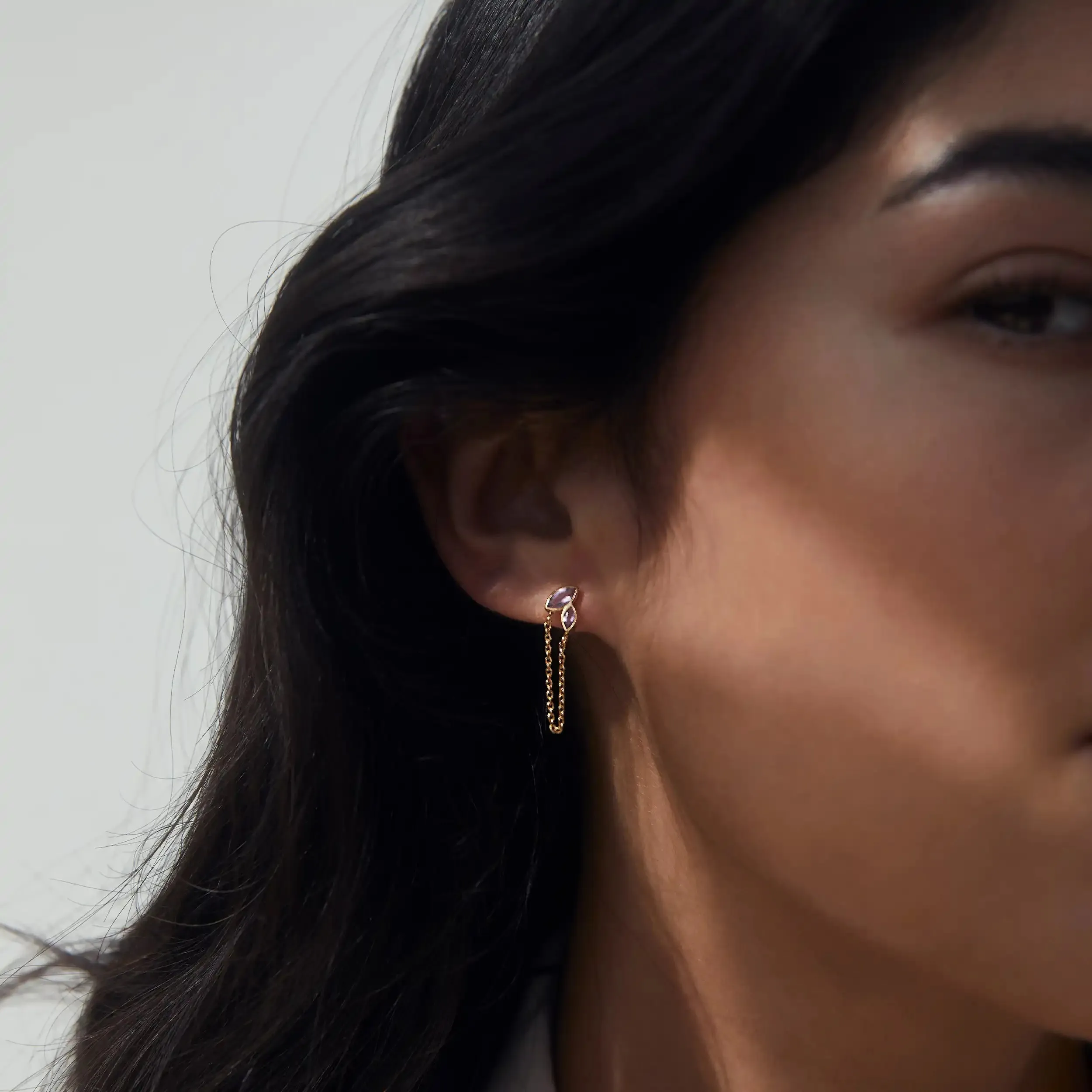 Double Marquise Amethyst Earrings sold by Awe Inspired product image thumbnail 2