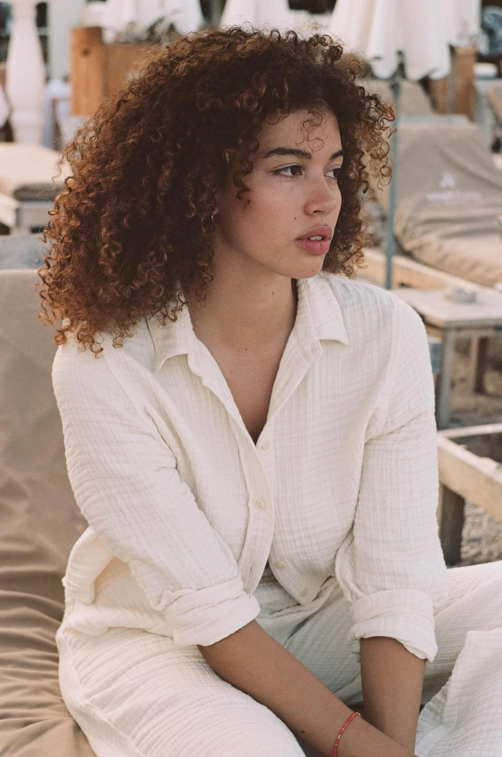 Cropped Pru Button Down sold by Daise product image thumbnail 3