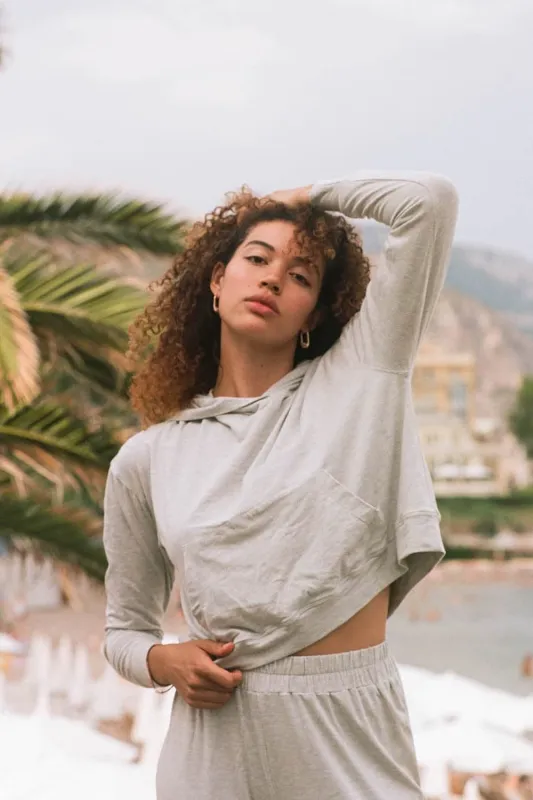 Cropped Sun Hoodie - Heather Gray made by Daise