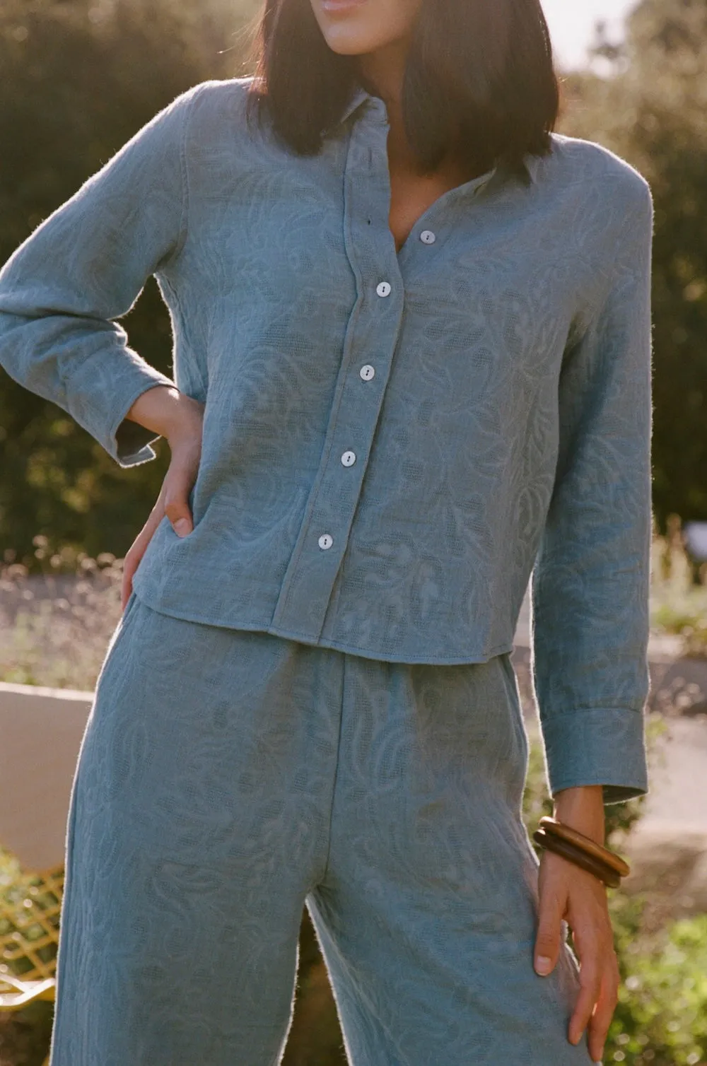Floral Cropped Pru Button Down sold by Daise product image thumbnail 3