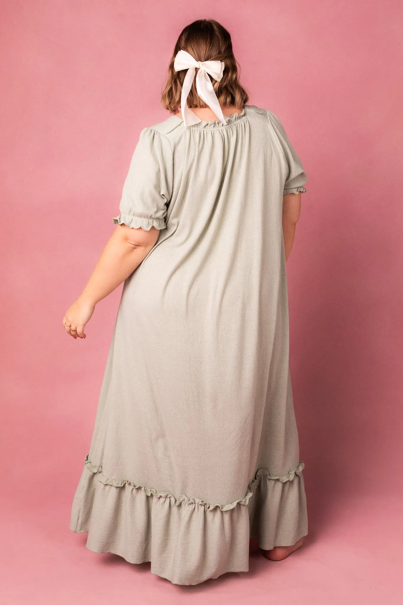 Petra Short Sleeve Dress in Green - FINAL SALE sold by Ivy City Co product image thumbnail 2