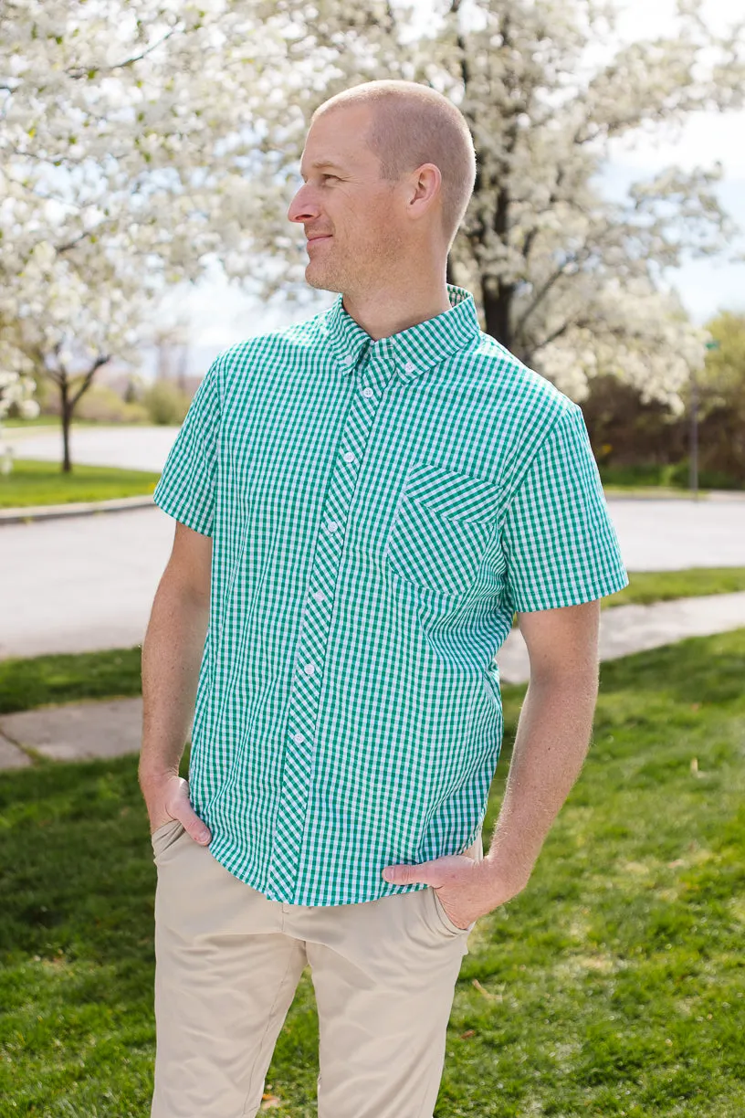 Mens James Shirt in Green Gingham - FINAL SALE sold by Ivy City Co product image thumbnail 2