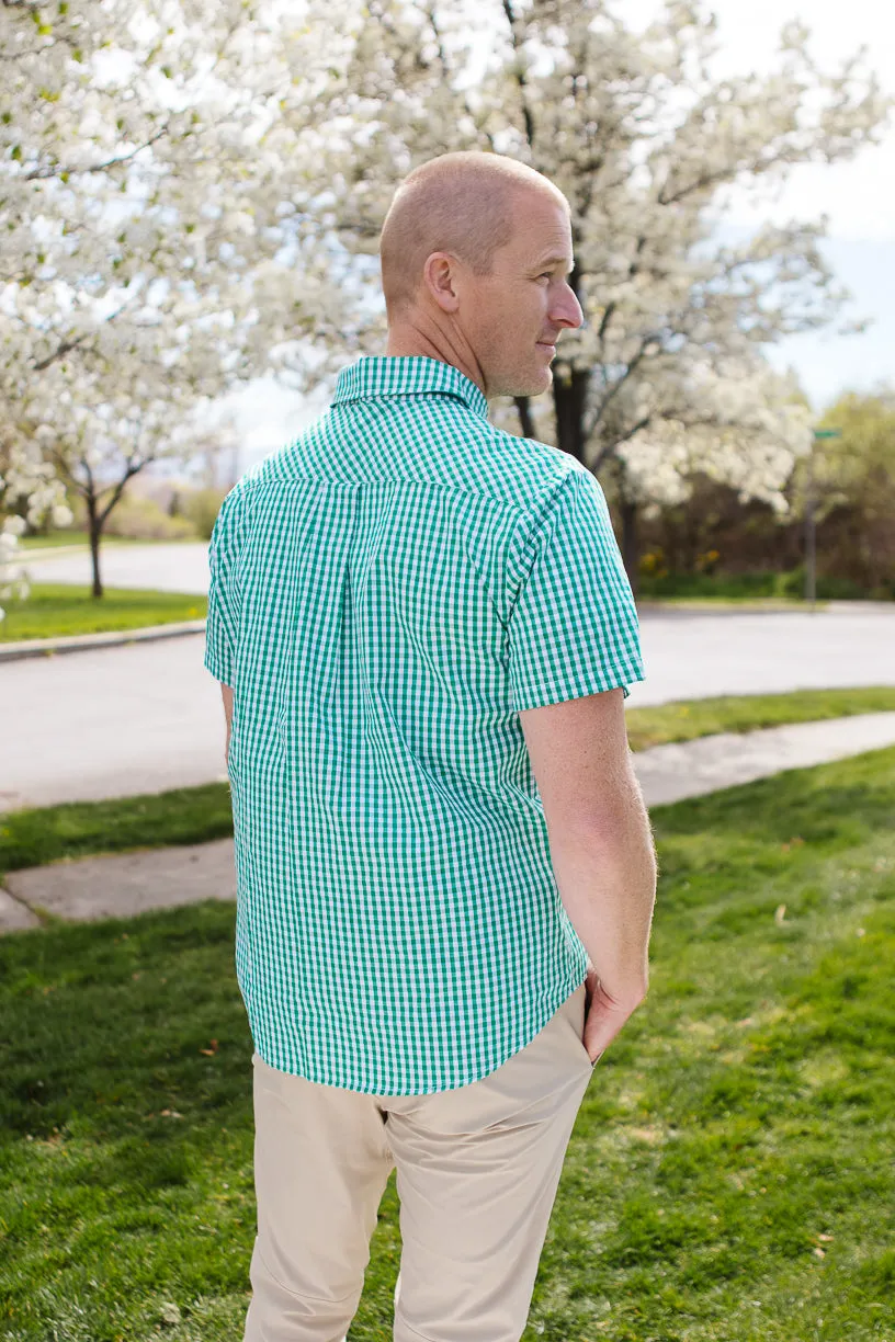 Mens James Shirt in Green Gingham - FINAL SALE sold by Ivy City Co product image thumbnail 5