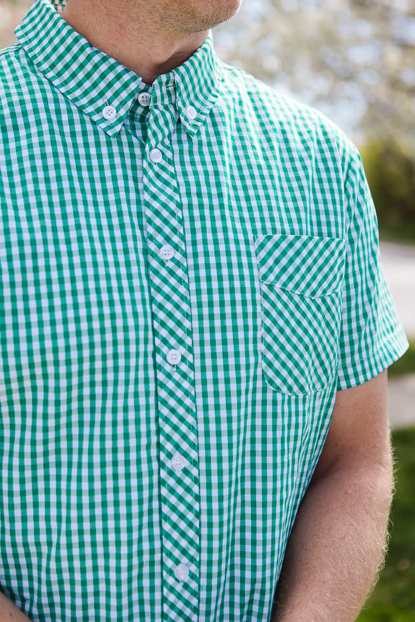 Mens James Shirt in Green Gingham - FINAL SALE sold by Ivy City Co product image thumbnail 4