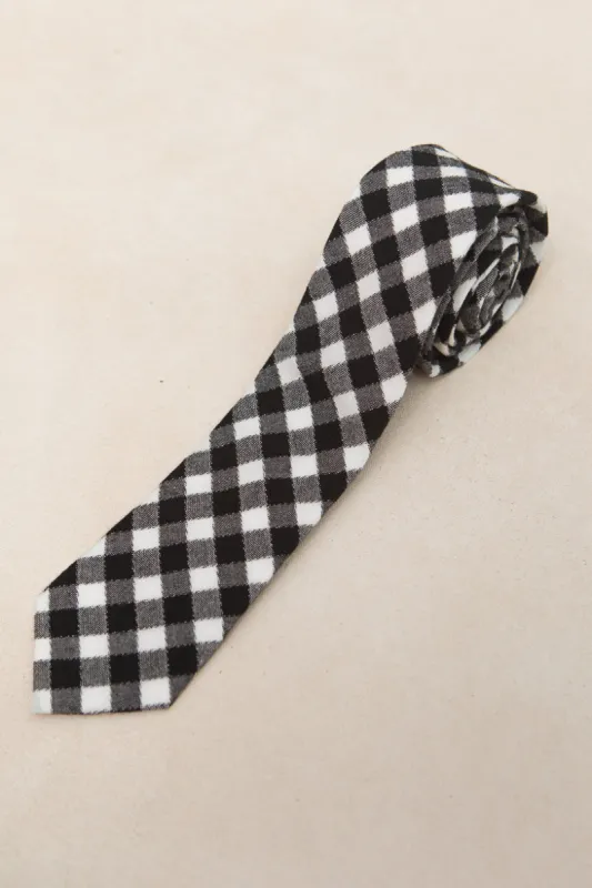 Mens Max Tie in Cupcake Black Gingham - FINAL SALE sold by Ivy City Co