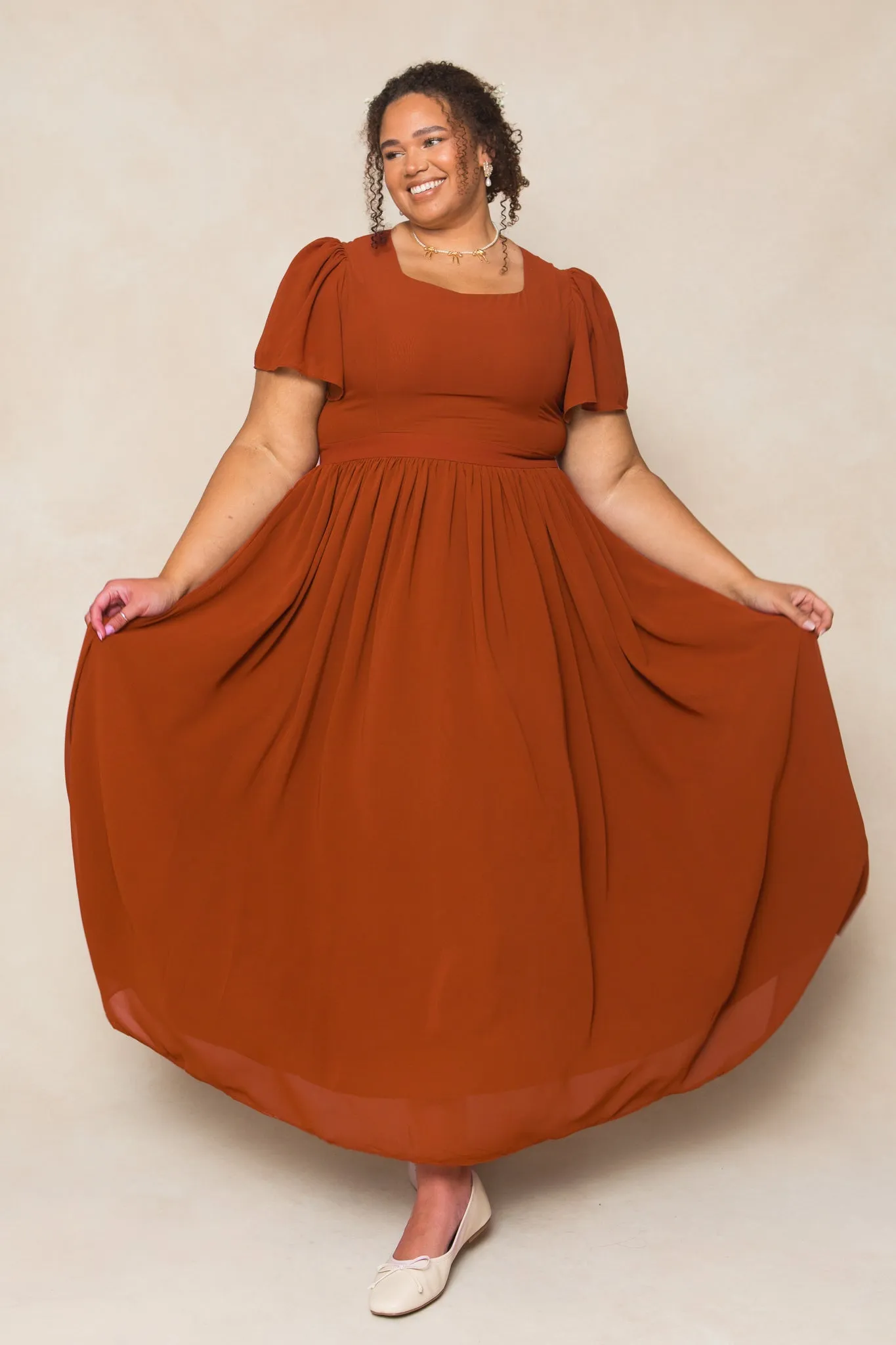 Abbie Dress in Amber Chiffon sold by Ivy City Co product image thumbnail 3