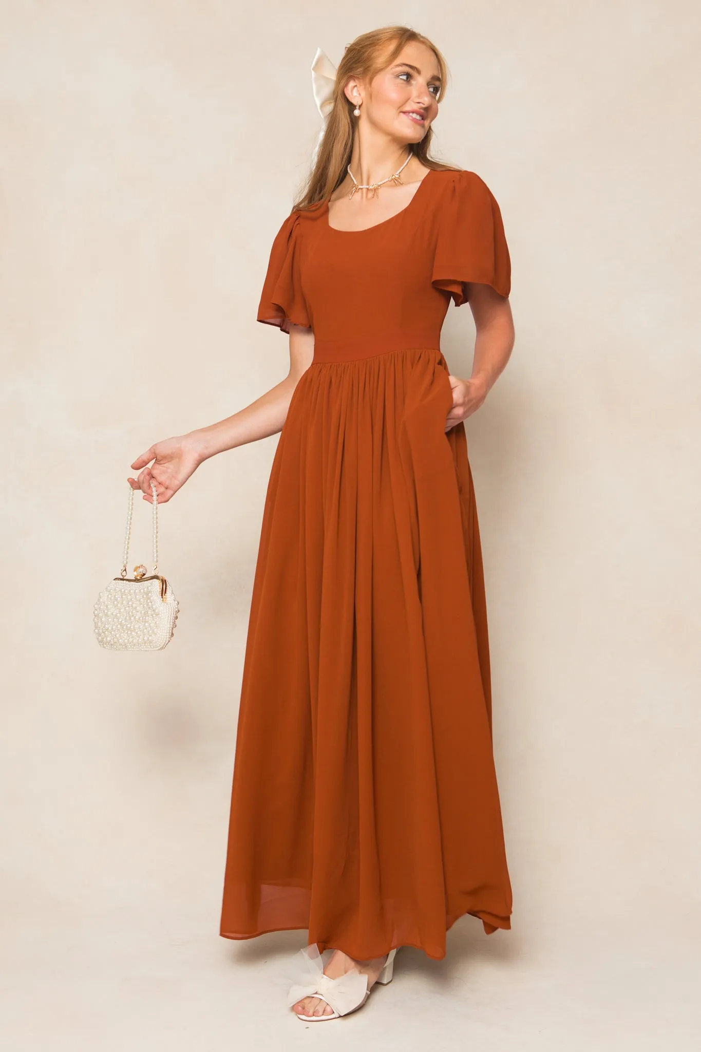 Abbie Dress in Amber Chiffon sold by Ivy City Co product image thumbnail 2