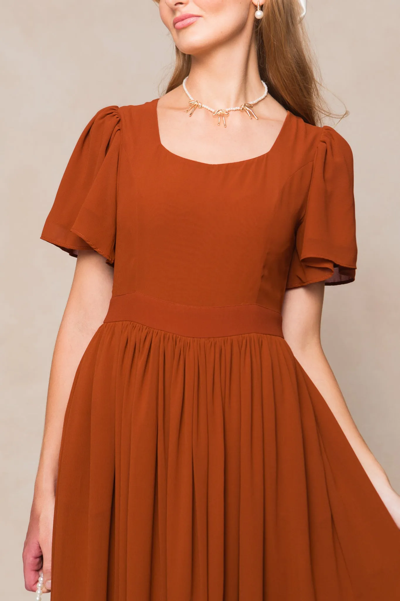 Abbie Dress in Amber Chiffon sold by Ivy City Co product image thumbnail 5