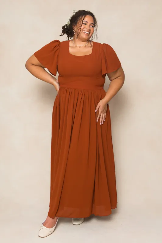 Abbie Dress in Amber Chiffon sold by Ivy City Co