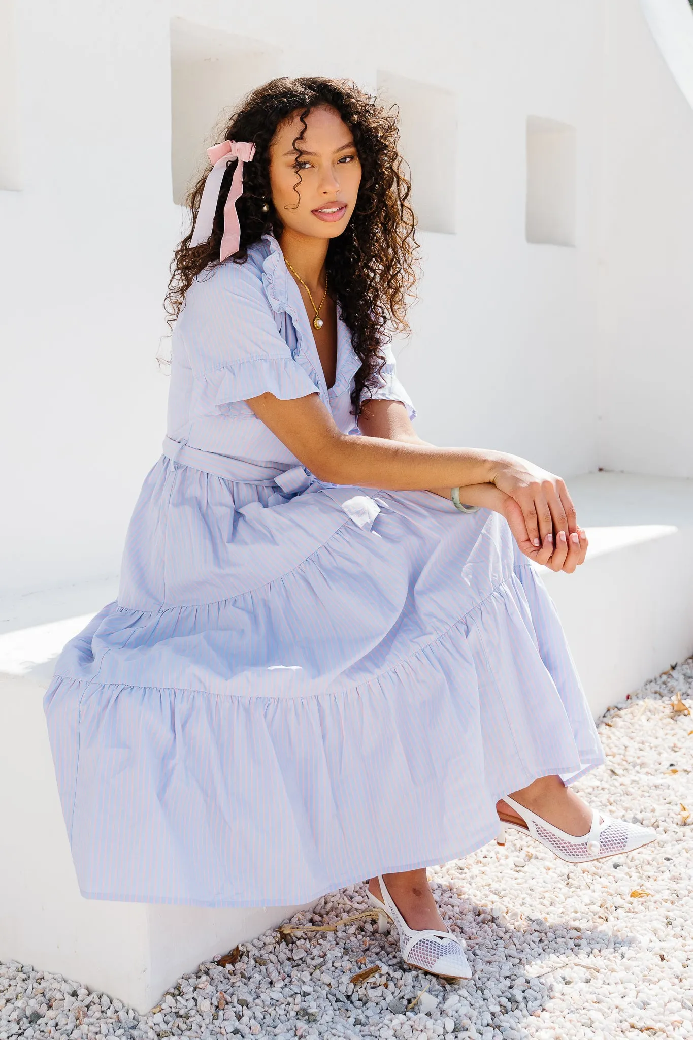 Sutton Dress in Pinstripe - FINAL SALE sold by Ivy City Co product image thumbnail 3