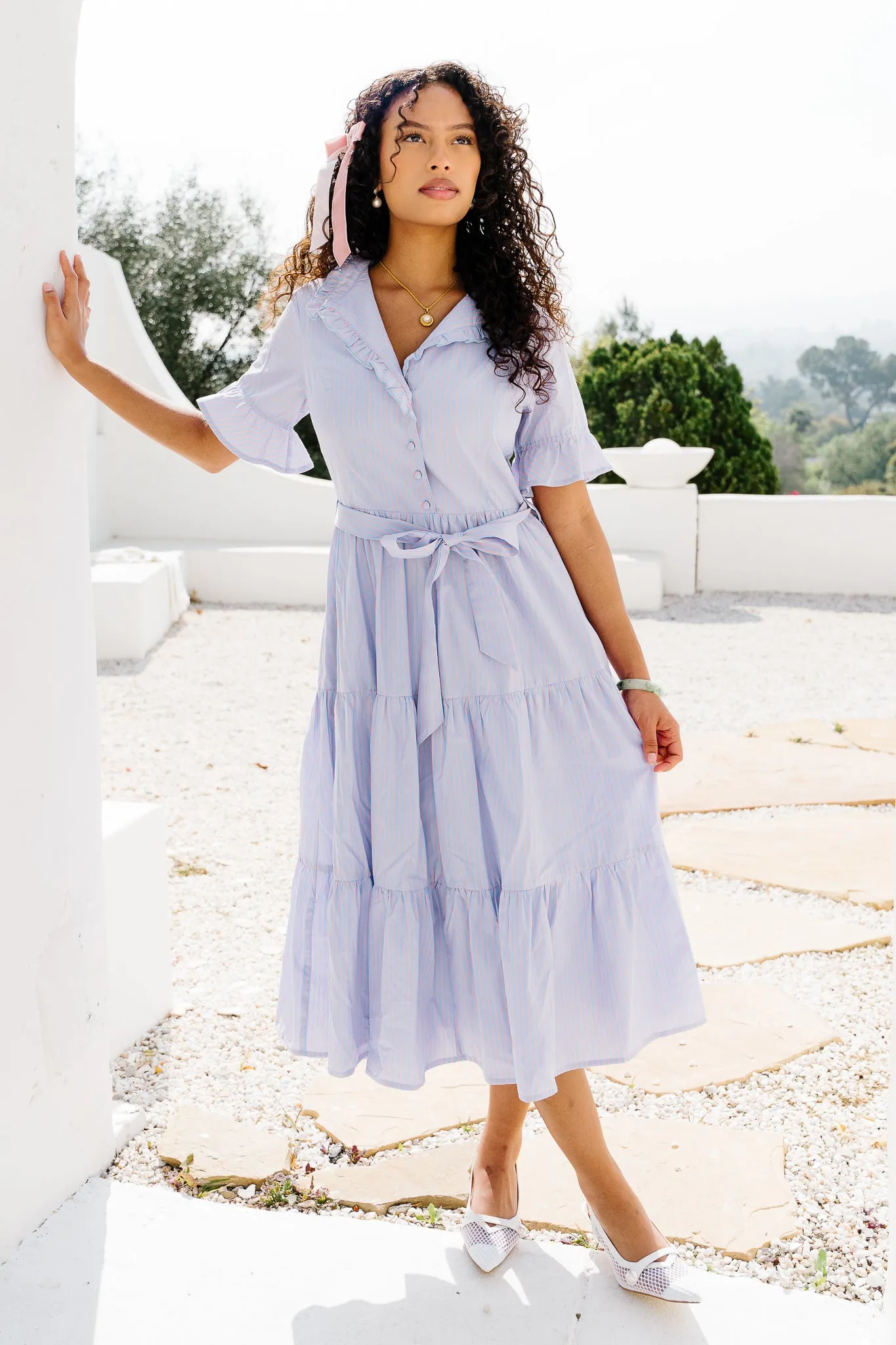 Sutton Dress in Pinstripe - FINAL SALE sold by Ivy City Co